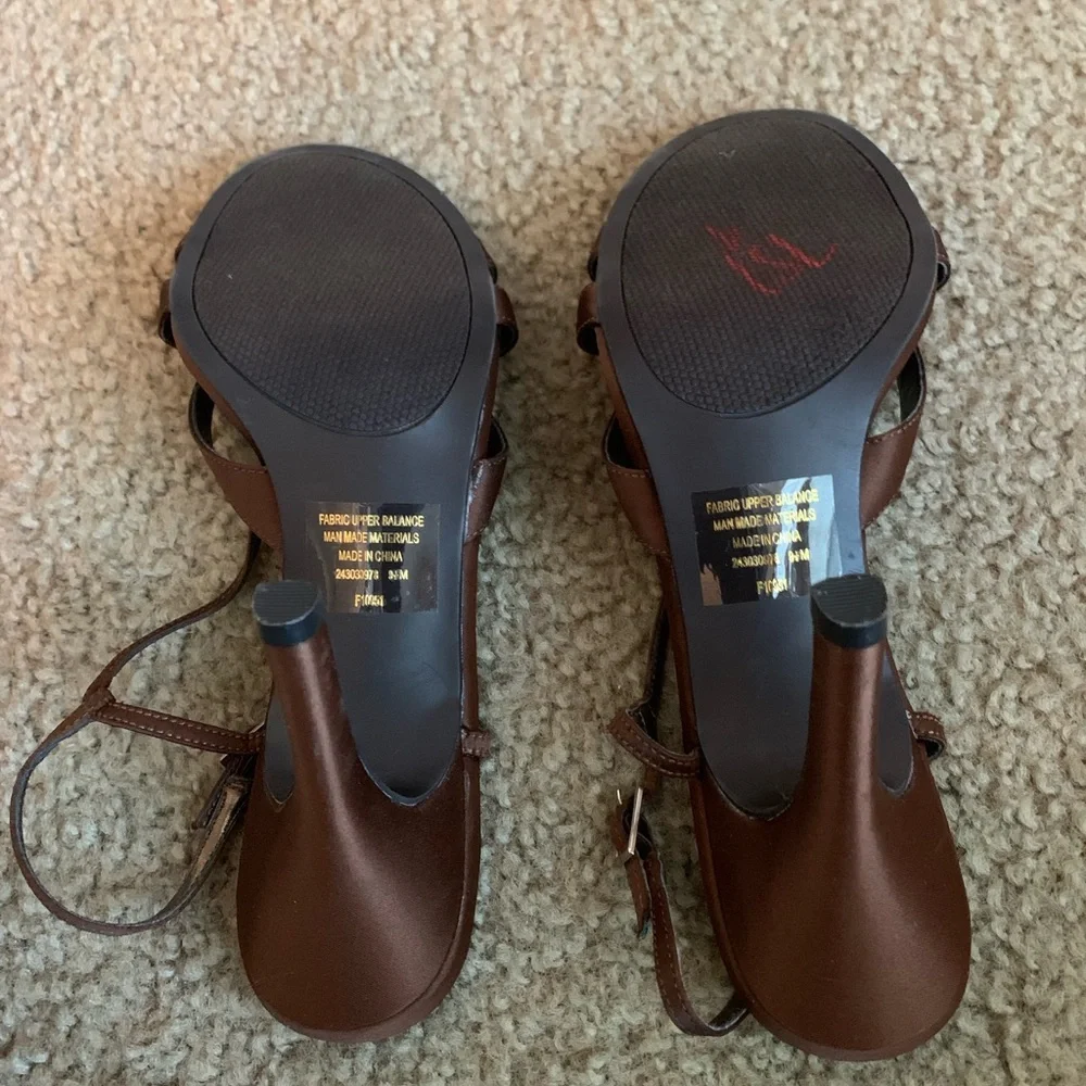 Coffee Brown Women Heel Sandals